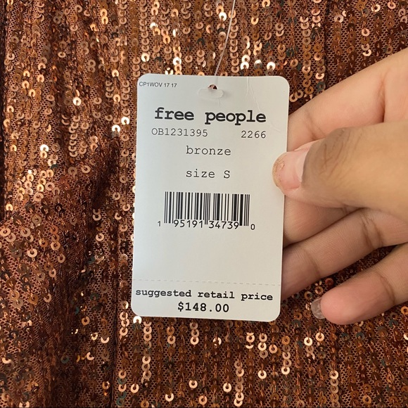 Free People Morelia Sequin Bronze Joggers - Picture 8 of 8